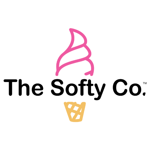 The softy company circle logo trade marked